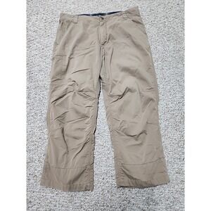 Rail Riders Hiking Pants Mens Khaki Nylon Fleece Lined Trail Taper 34x28